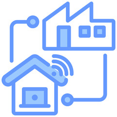 Remote Work Blue Icon