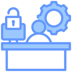 Flexible Work Space Blue Icon