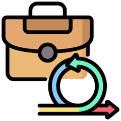 Agile Working Outline Color Icon