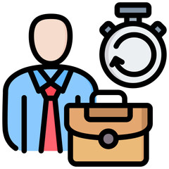 Flexible Employment Outline Color Icon