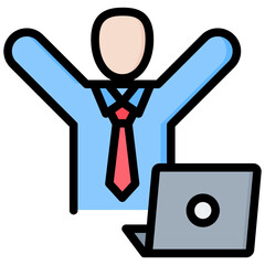 Self Employed Outline Color Icon