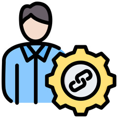 Telecommuter Outline Color Icon