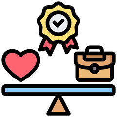 Work Life Fit Outline Color Icon