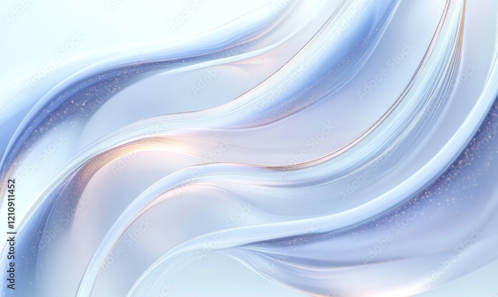 Poster futuristic abstract design with smooth transparent shapes and ethereal lighting