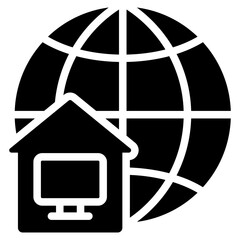 Remote Work Glyph Icon