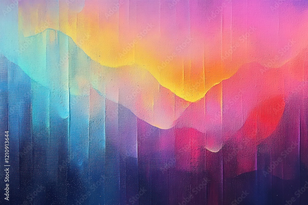 Poster iridescent abstract painting with soft light reflections and color gradients