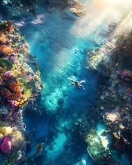 Birds-eye view of a vibrant underwater world