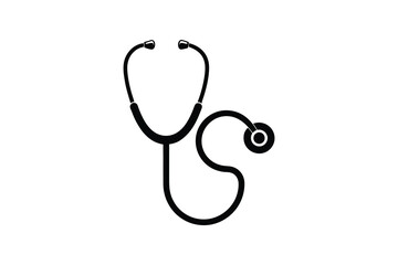 stethoscope silhouette , vector illustration , Medical stethoscope icon design, Stethoscope black silhouette vector illustration tool 