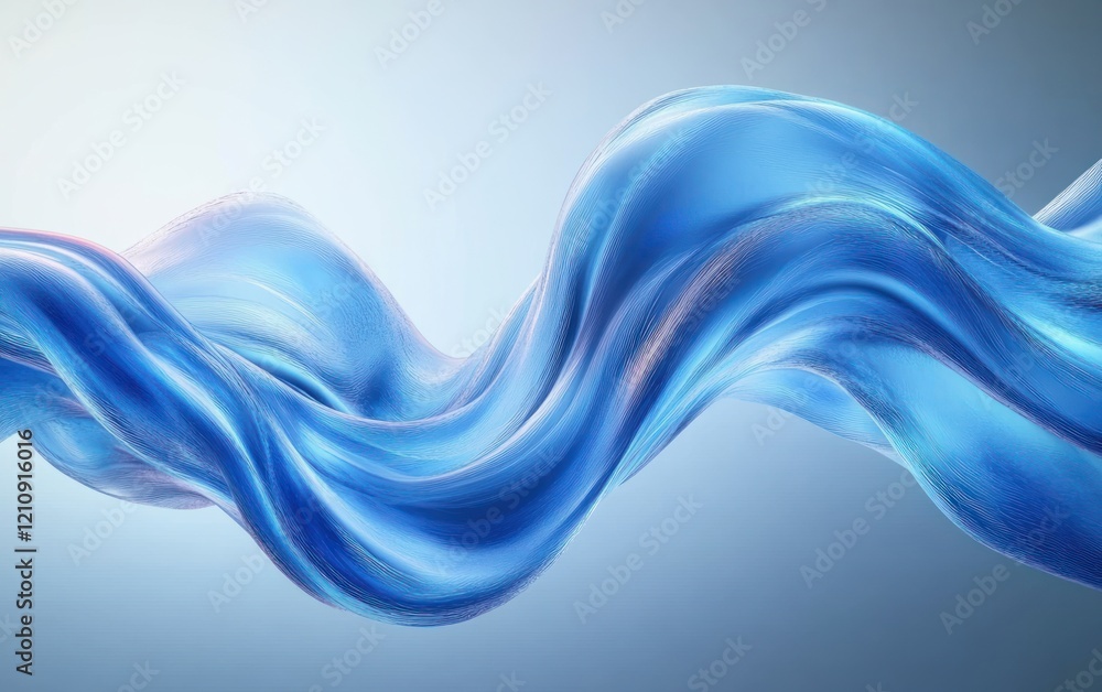 Poster blue liquid wave flowing background abstract 3d rendering