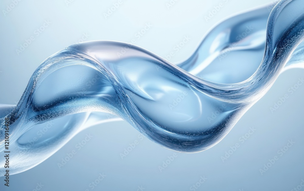 Aufkleber dynamic flowing curves abstract design with smooth reflective surfaces