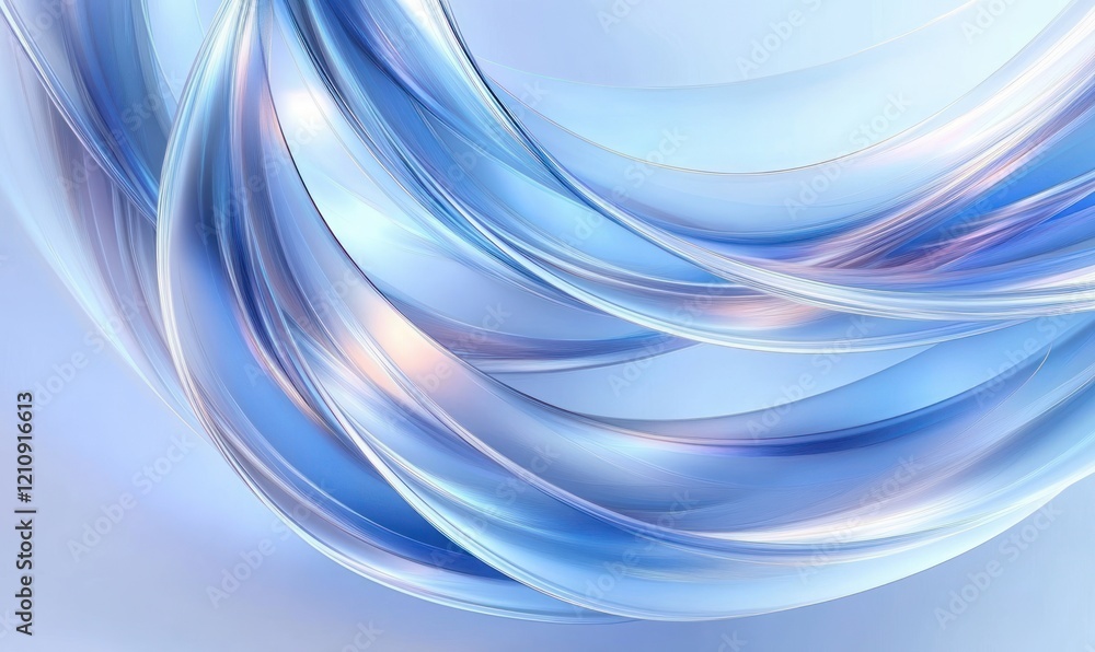 Aufkleber futuristic abstract design with transparent curved shapes and soft ethereal lighting
