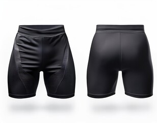 Black compression shorts on a clean white background