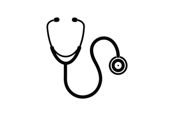 stethoscope silhouette , vector illustration , Medical stethoscope icon design, Stethoscope black silhouette vector illustration tool 