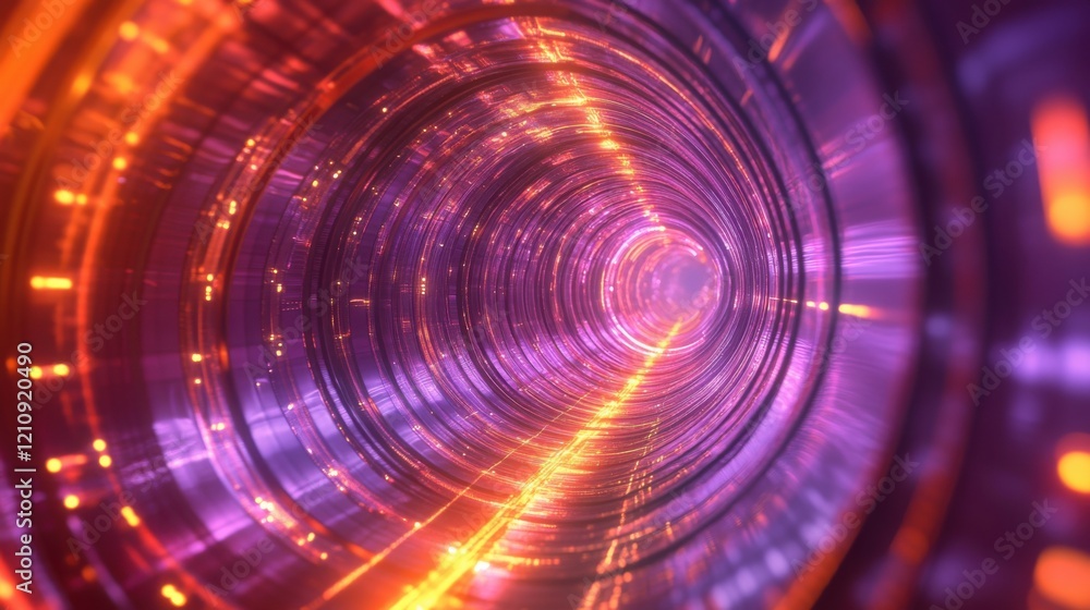 Aufkleber stunning abstract background of a vibrant tunnel with bright lights and colorful patterns for futuri