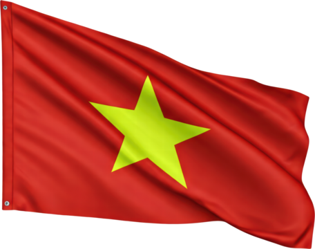 waving flag of Vietnam, national symbol of switzerland, transparent background