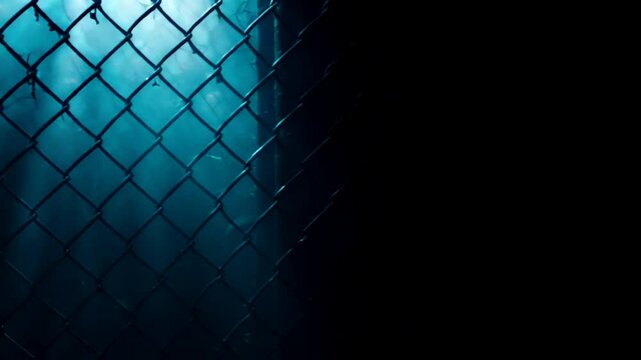 chain link fence in a gloomy atmosphere