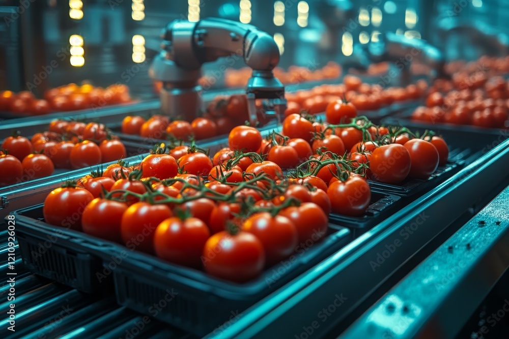 Poster efficient robotic team packaging fresh tomatoes into crates