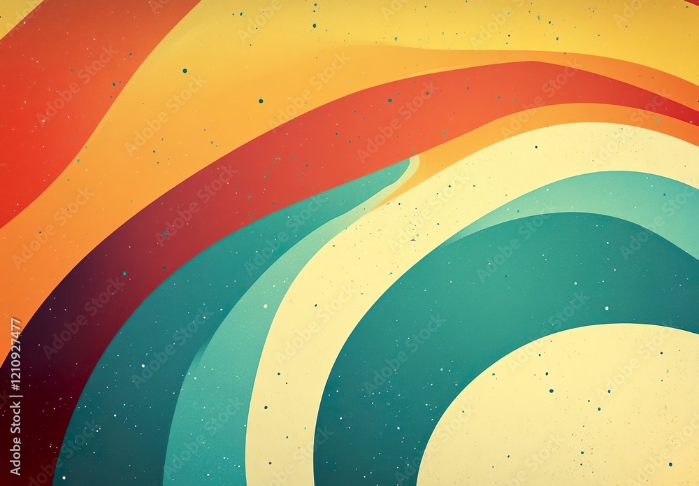 Poster retro gradient background with grain texture