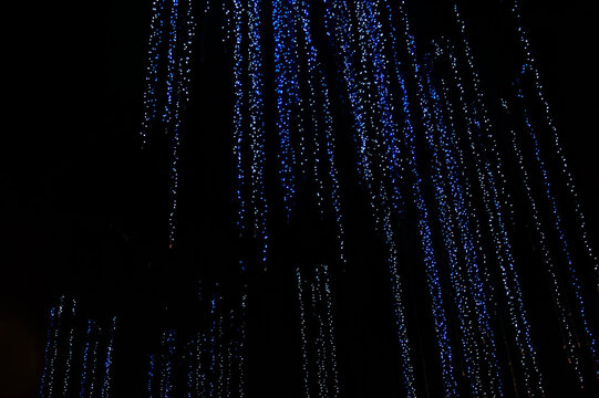 Blue lights abstract pattern background which look like digital binary bits streaming