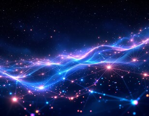 Obraz premium Cosmic Network: A Digital Universe of Light and Connection
