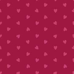 Seamless romantic pattern with cute hand drawn hearts. Scandinavian design style, illustration for textile, manufacturing. Design for Valentine's Day, vector illustration