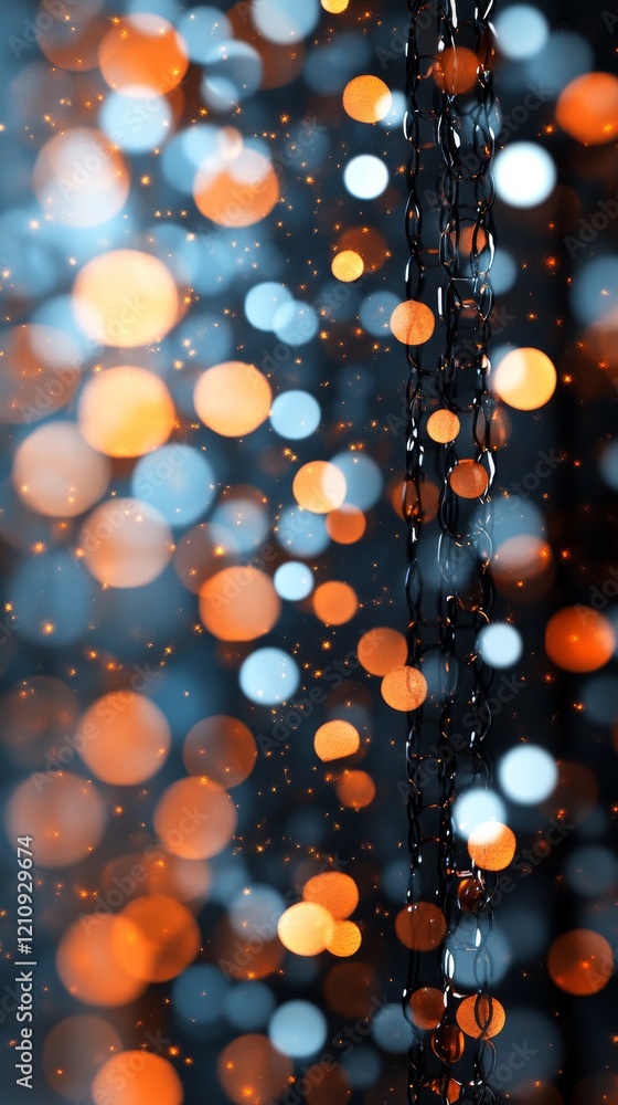 Poster colorful bokeh lights creating an enchanting atmosphere in a dark setting during nighttime
