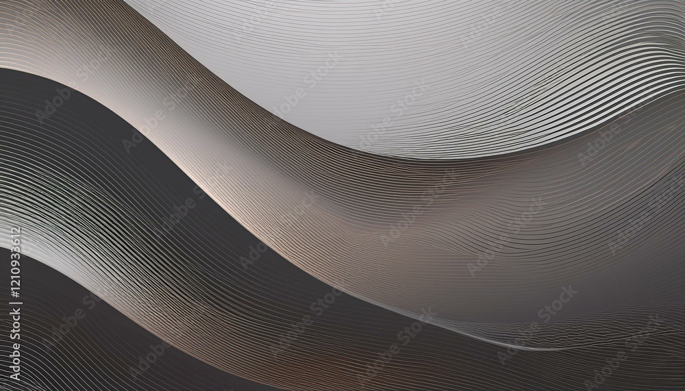 Poster modern luxurious wavy line pattern on gradient gray banner background with copy space. generated ima
