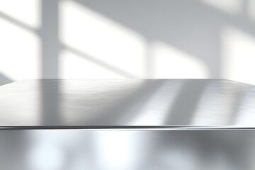 Obraz premium Grey Tabletop with Window Light Shadows