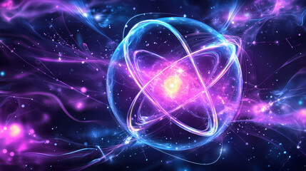 Obraz premium bluepurple energy sphere