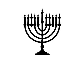 Silhouette-style Hanukkah menorah vector illustration
