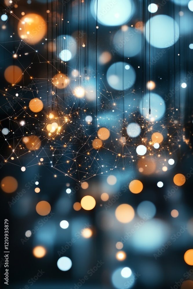 Poster colorful bokeh lights create an enchanting atmosphere in a nighttime setting