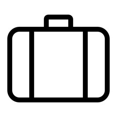 Minimal baggage icon for trip essentials and mobility. Simplicity. Versatility. Mobility. Icon of modern travel. Luggage symbol for travel projects, branding, or flyers. Simple Baggage Icon for Tra


