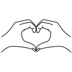 Fototapeta premium heart symbol formed by two hands