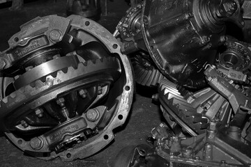 Close Up of Industrial Metal Gear Wheels