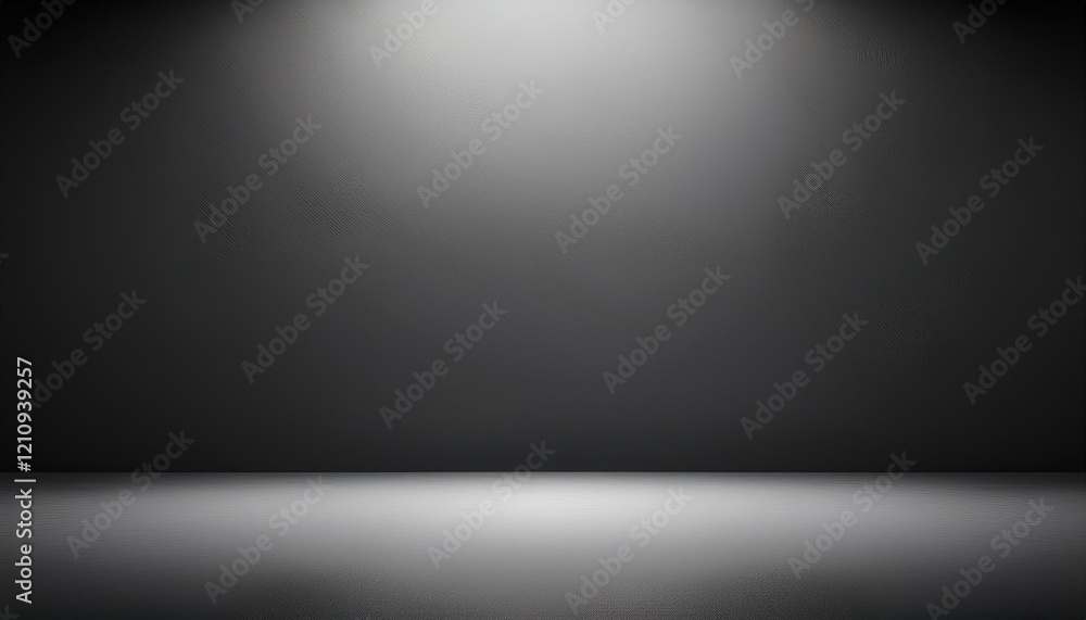 Poster modern abstract gradient dark gray room background with light from above. generated image