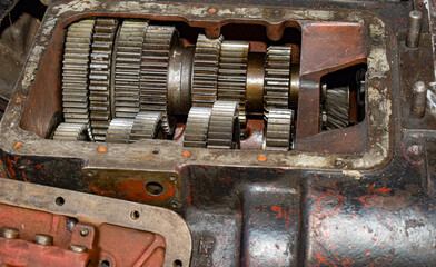 Close Up of Industrial Metal Gear Wheels