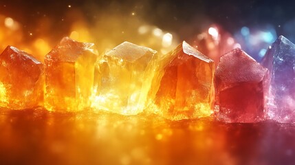 Fototapeta premium Luminous Crystals Gleaming With Vibrant Hues