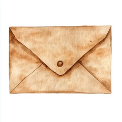  watercolor shipping envelope displayed against a white background, highlighting intricate textures and organic hues in soft, neutral tones