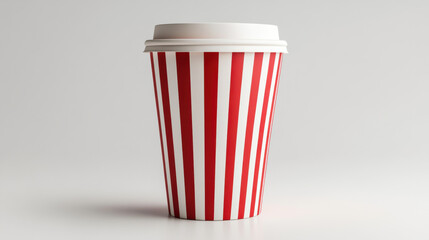 vibrant red and white striped cup, perfect for beverages, adds playful touch to any setting