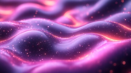 Fototapeta premium Abstract Pink Waves with Glittering Lights