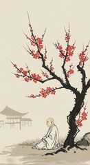 traditional japanese ink painting
