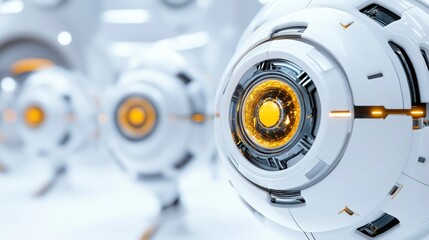 Futuristic Robot Eyes with Bright Light in a Modern Sci-Fi Setting