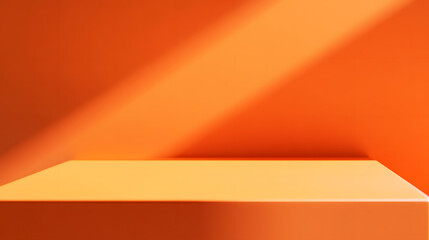Obraz premium Orange Platform and Wall with Sunlight