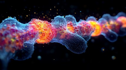 A concept image showing chromosomes being carefully examined using CRISPR technology for gene editing. 251