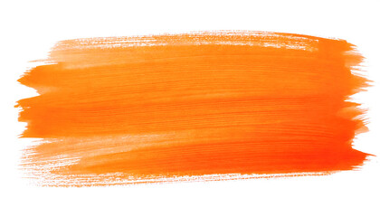 watercolour orange brush stroke textured isolated on white or transparent png