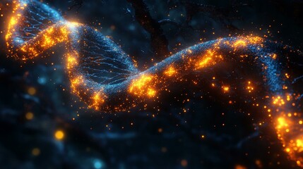 A digital diagram of the genetic code showing various mutations and how they impact proteins and traits in organisms. 373