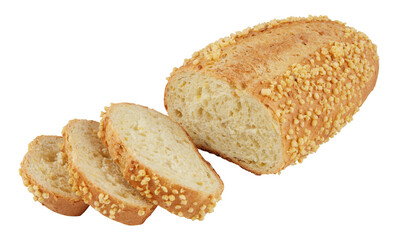 Naklejka premium Fresh bread ready to eat cut out isolated transparent background