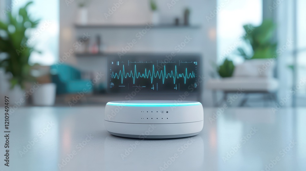 Poster modern smart device with wireless connectivity and health monitoring