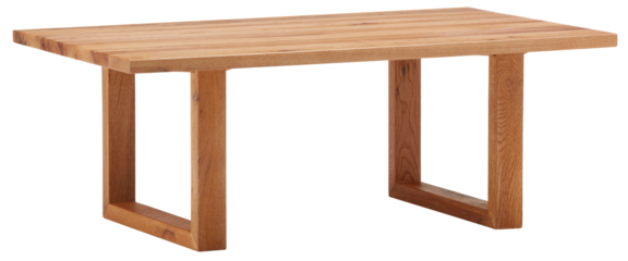 wooden table with slanted sides and square wooden legs cut out isolated transparent background