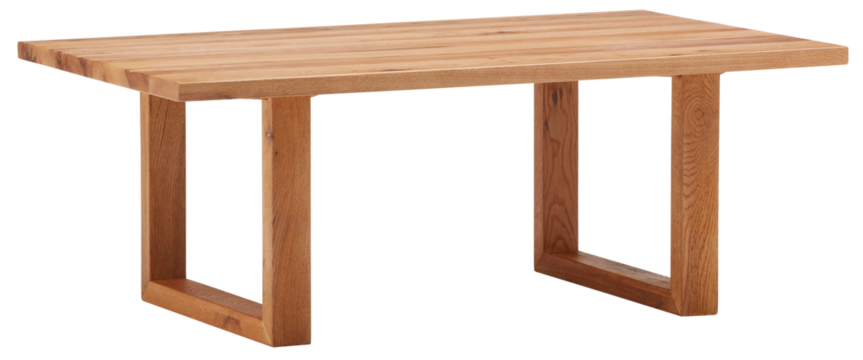 wooden table with slanted sides and square wooden legs cut out isolated transparent background